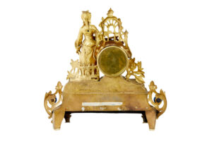 19th Century French Gilt Mantle Clock with Sevres Plaques — thumbnail 8