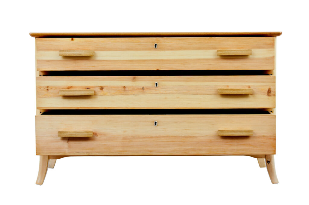 Mid 20th Century Swedish Pine Chest of Drawers — image 5