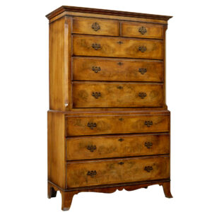 LATE GEORGIAN 19TH CENTURY WALNUT CHEST ON CHEST