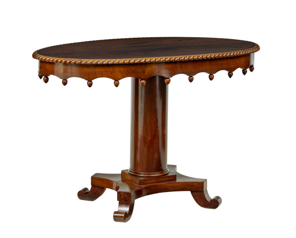 19th Century Flame Mahogany Oval Side Table — image 9