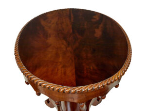 19th Century Flame Mahogany Oval Side Table — thumbnail 6
