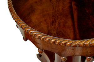19th Century Flame Mahogany Oval Side Table — thumbnail 4