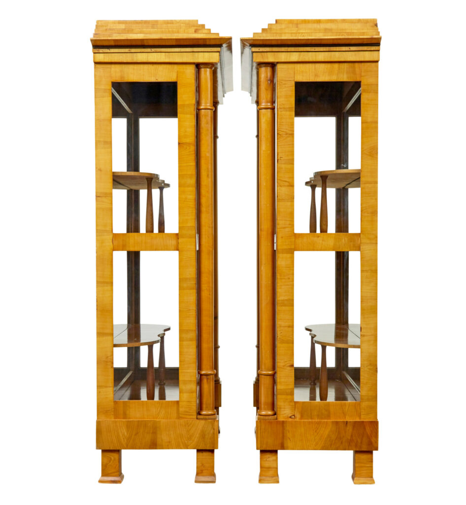 Fine Pair of Biedermeier Glazed Elm Display Cabinets — image 7