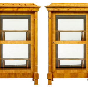 FINE PAIR OF BIEDERMEIER GLAZED ELM DISPLAY CABINETS