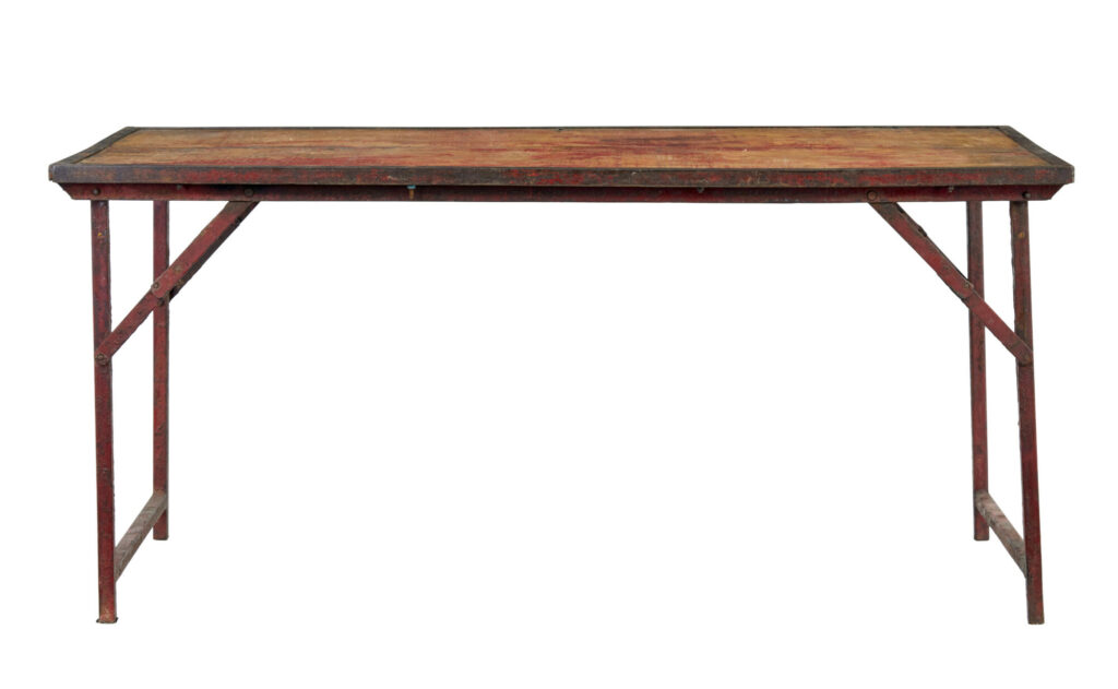 French 1920’s Painted Folding Metalwork Table — image 7