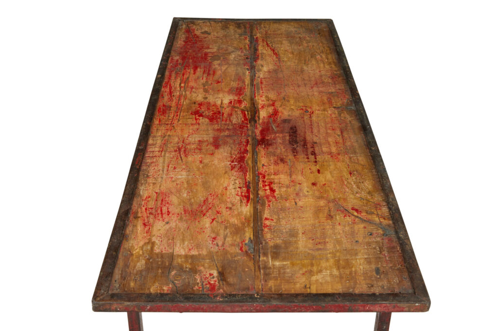 French 1920’s Painted Folding Metalwork Table — image 4