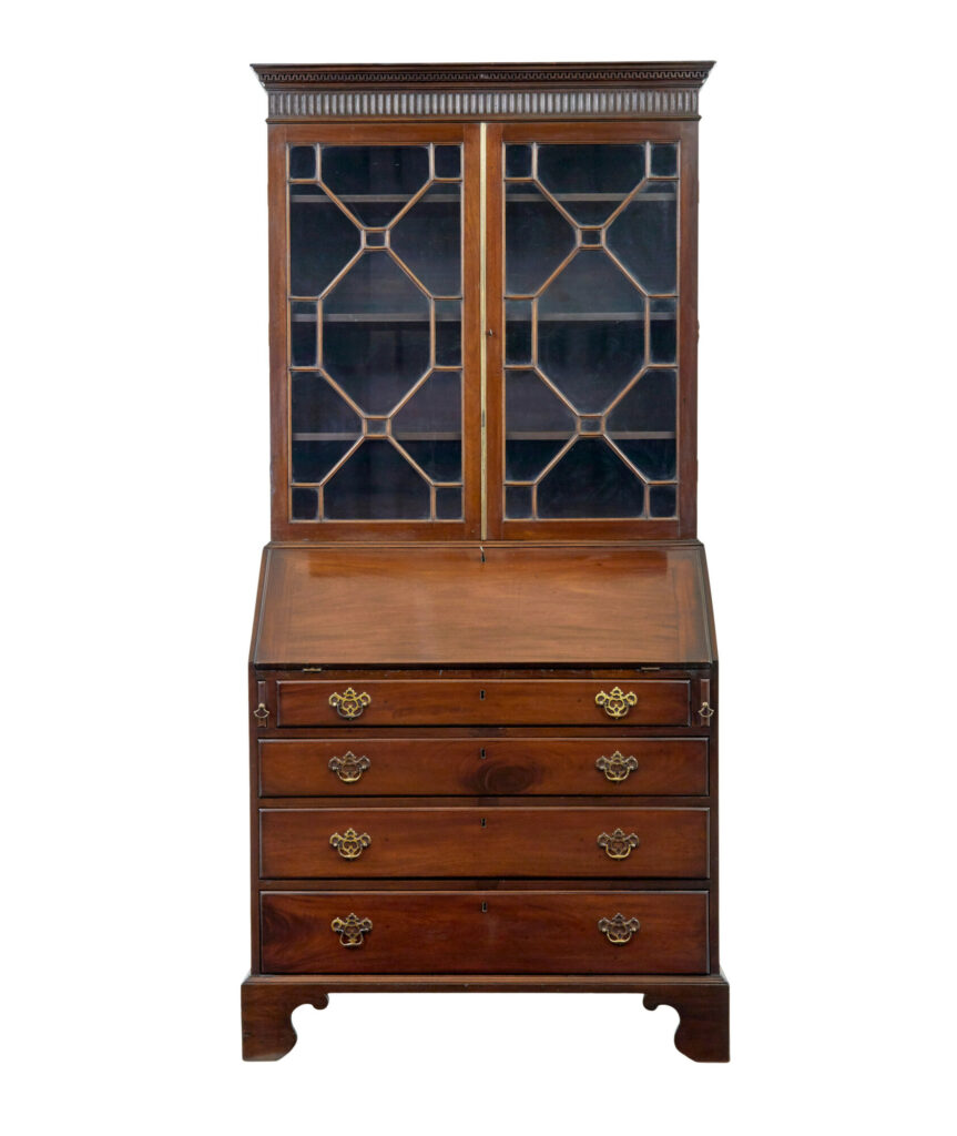 Early 19th Century Mahogany Astral Glazed Bureau Bookcase — image 9