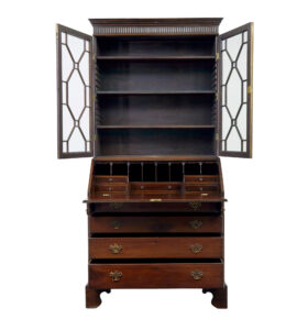 Early 19th Century Mahogany Astral Glazed Bureau Bookcase — thumbnail 8