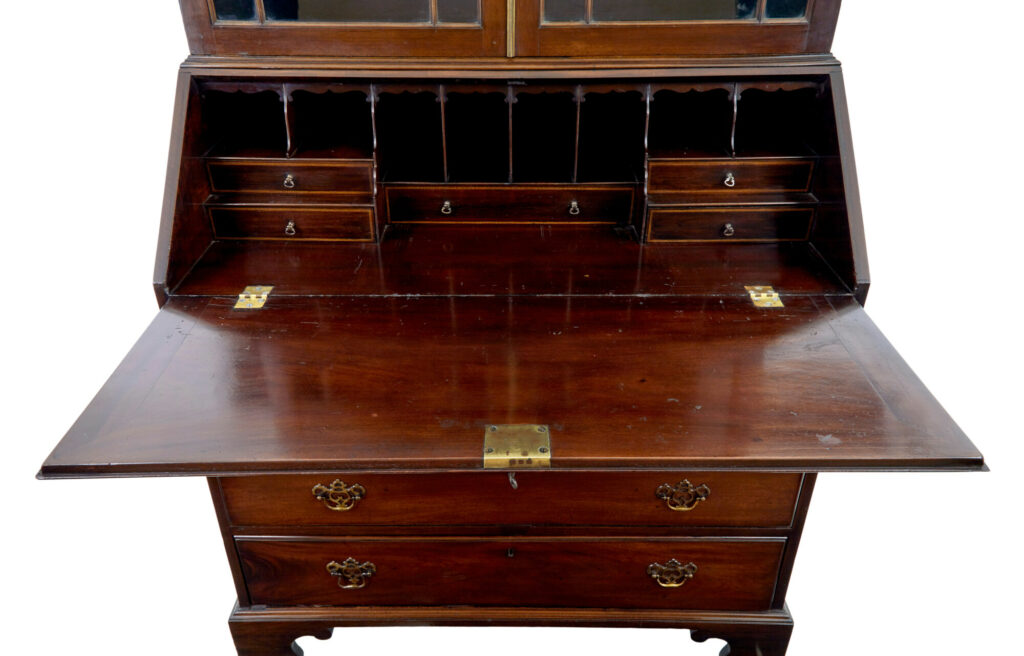 Early 19th Century Mahogany Astral Glazed Bureau Bookcase — image 4