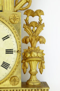 19th Century Swedish Gilt and Eglomise Ornate Wall Clock — thumbnail 5