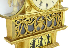 19th Century Swedish Gilt and Eglomise Ornate Wall Clock — thumbnail 4