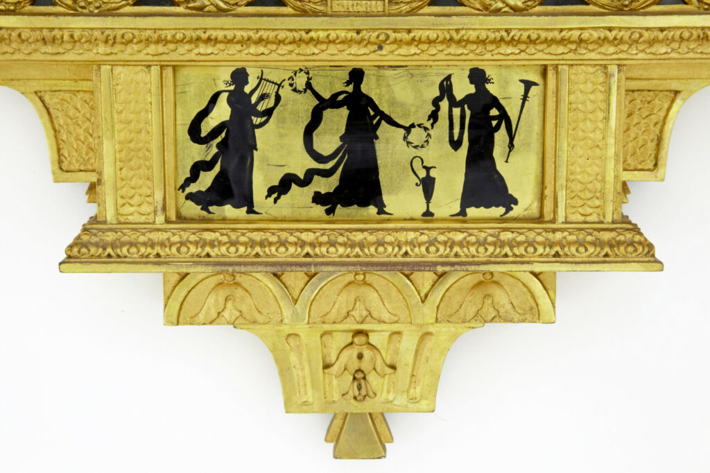 19th Century Swedish Gilt and Eglomise Ornate Wall Clock — image 3