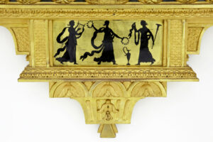 19th Century Swedish Gilt and Eglomise Ornate Wall Clock — thumbnail 3
