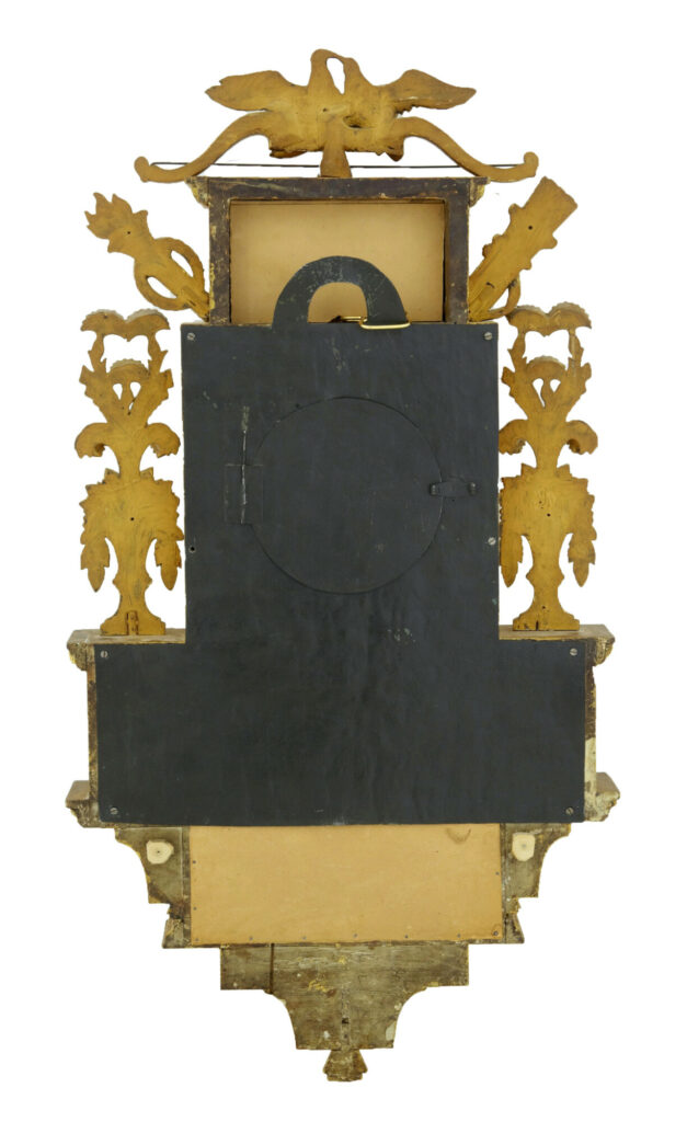 19th Century Swedish Gilt and Eglomise Ornate Wall Clock — image 2