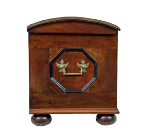 Mid 19th Century Profusely Inlaid Continental Walnut Dome Coffer — thumbnail 7