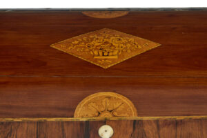 Mid 19th Century Profusely Inlaid Continental Walnut Dome Coffer — thumbnail 5