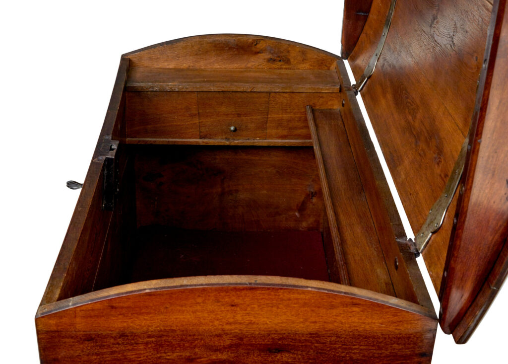 Mid 19th Century Profusely Inlaid Continental Walnut Dome Coffer — image 3