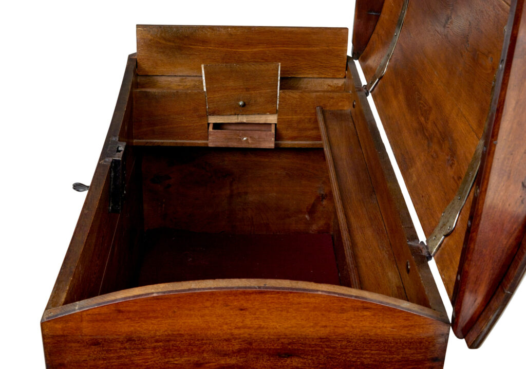 Mid 19th Century Profusely Inlaid Continental Walnut Dome Coffer — image 2