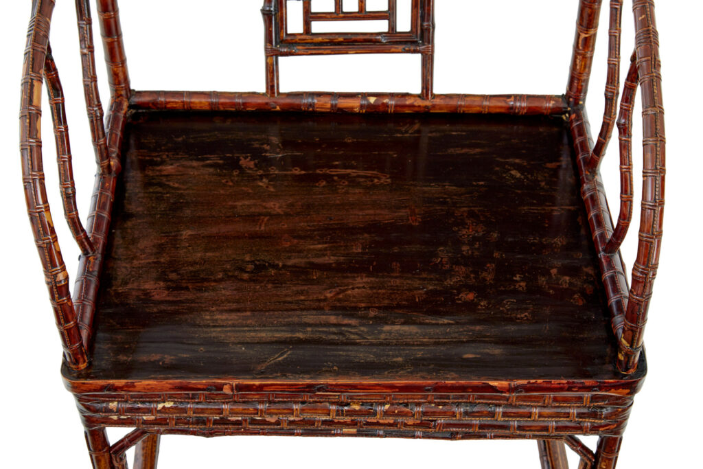 Pair of 19th Century Bamboo Canework Chinese Chairs — image 5