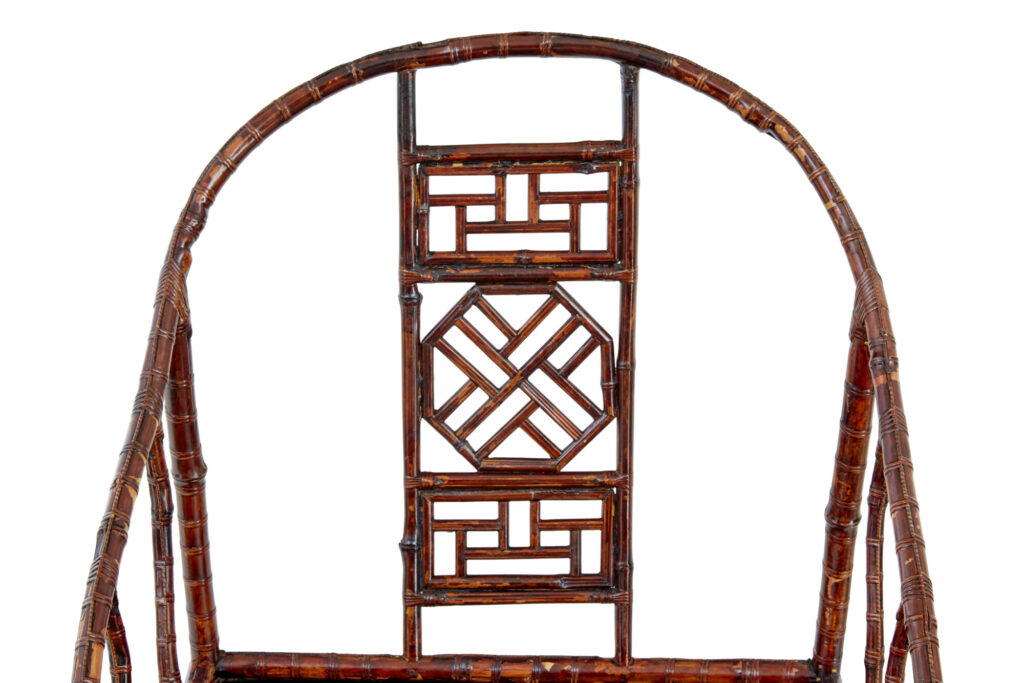 Pair of 19th Century Bamboo Canework Chinese Chairs — image 4