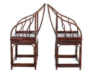 Pair of 19th Century Bamboo Canework Chinese Chairs — thumbnail 3