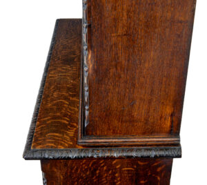 19th Century Inlaid Oak Architectural Cabinet Bookcase — thumbnail 4