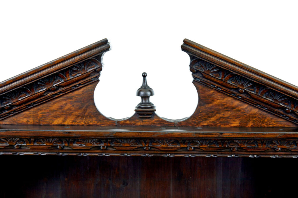 19th Century Inlaid Oak Architectural Cabinet Bookcase — image 3