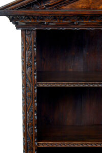 19th Century Inlaid Oak Architectural Cabinet Bookcase — thumbnail 2