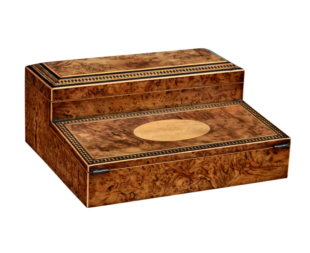 19th Century Victorian Burr Walnut Desk Top Writing Slope — image 1