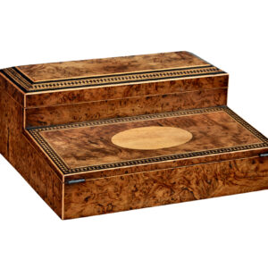 19TH CENTURY VICTORIAN BURR WALNUT DESK TOP WRITING SLOPE