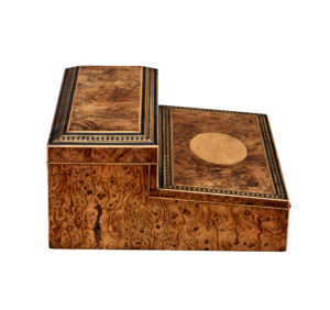 19th Century Victorian Burr Walnut Desk Top Writing Slope — thumbnail 8