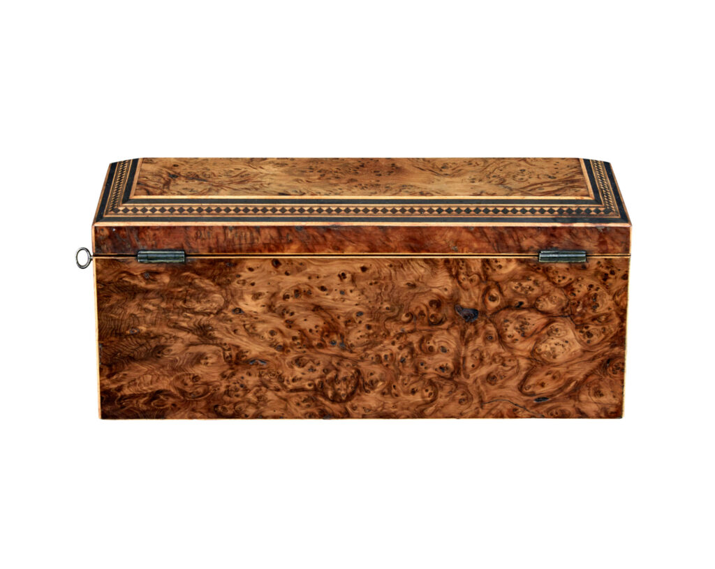 19th Century Victorian Burr Walnut Desk Top Writing Slope — image 7