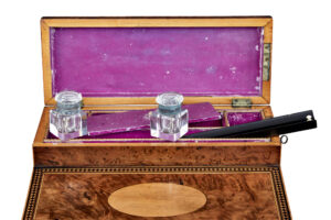 19th Century Victorian Burr Walnut Desk Top Writing Slope — thumbnail 5