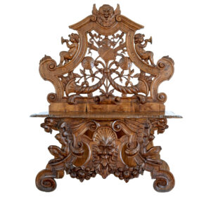 19th Century Carved Flemish Walnut Decorative Chair — thumbnail 12