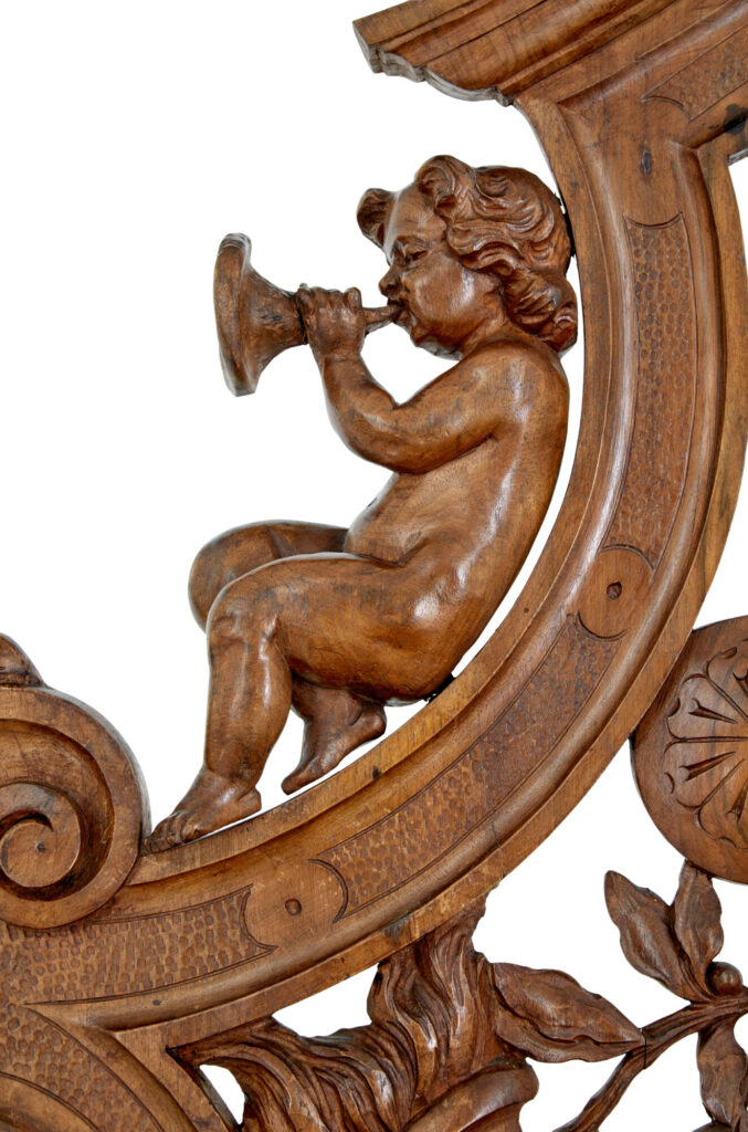 19th Century Carved Flemish Walnut Decorative Chair — image 6