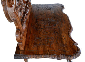 19th Century Carved Flemish Walnut Decorative Chair — thumbnail 4