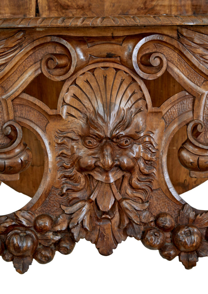19th Century Carved Flemish Walnut Decorative Chair — image 2