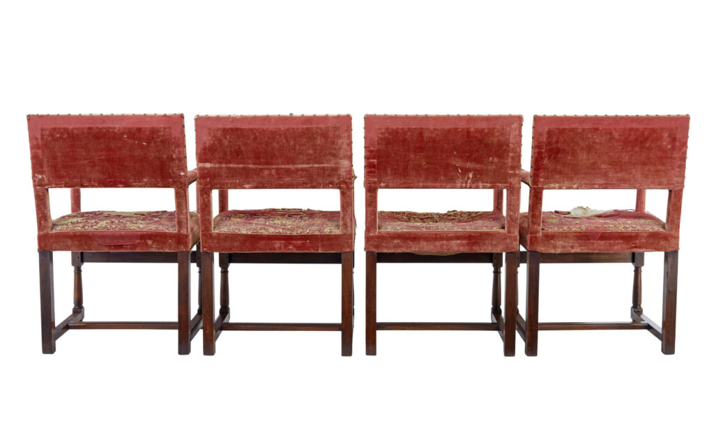 Set of 4 19th Century Walnut Coronation Armchairs — image 7