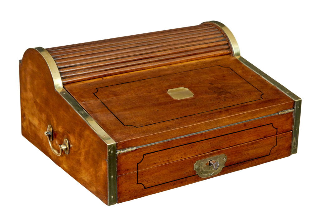 19TH CENTURY CAMPAIGN METAMORPHIC CAMPHOR WRITING SLOPE