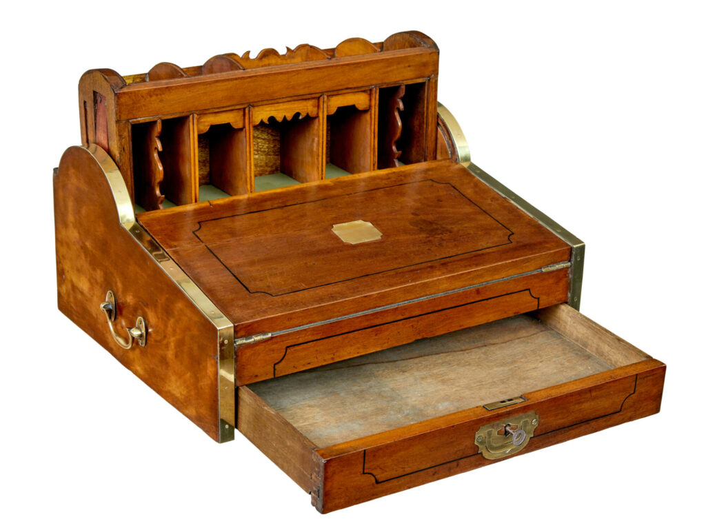 19th Century Campaign Metamorphic Camphor Writing Slope — image 10
