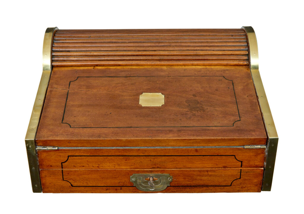 19th Century Campaign Metamorphic Camphor Writing Slope — image 5