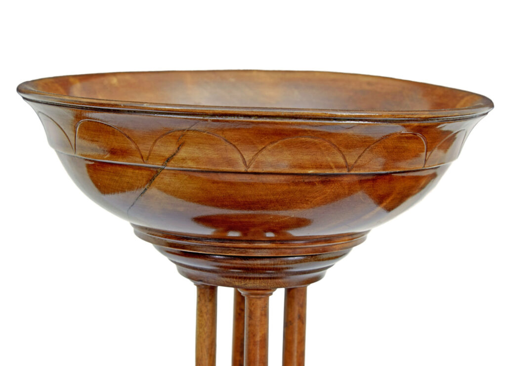 19th Century Italian Carved Walnut Tazza — image 2