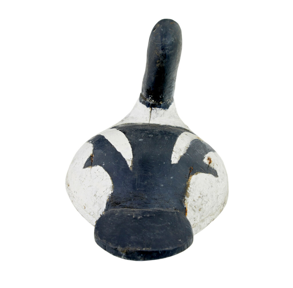 Early 20th Century Carved Hand Painted Decoy Duck — image 4