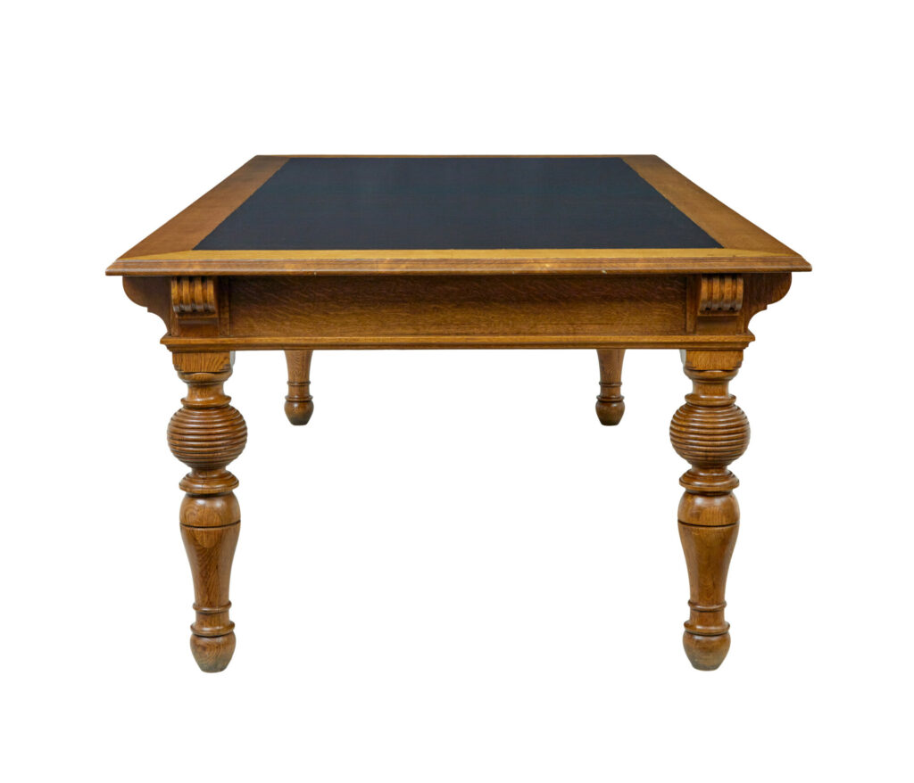 Large 19th Century Carved Oak Library Table — image 8