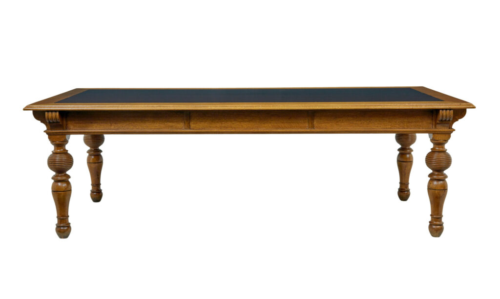 Large 19th Century Carved Oak Library Table — image 7