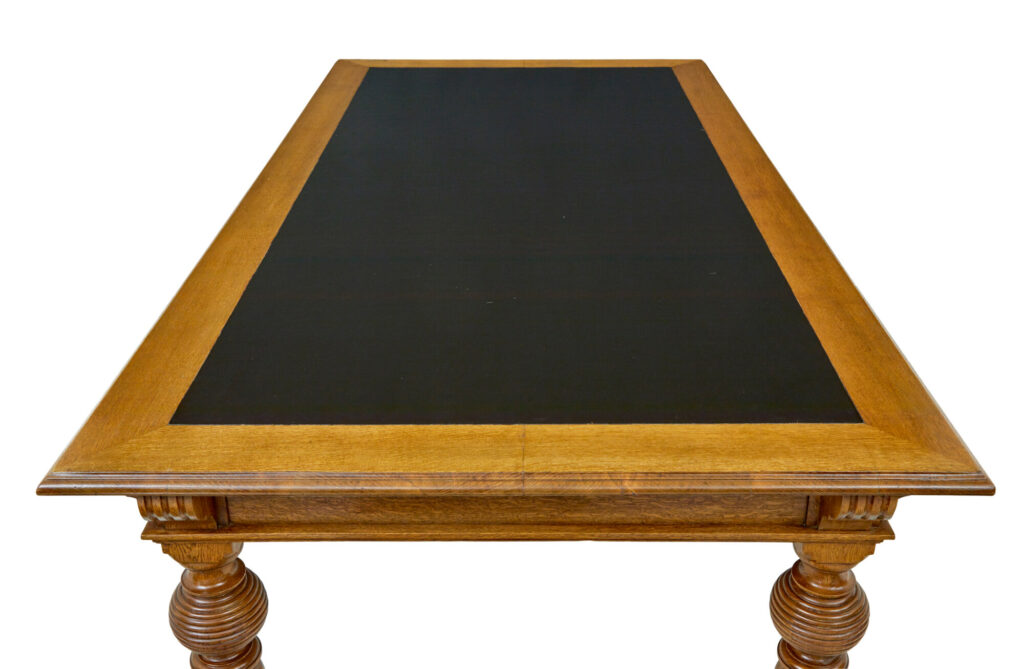 Large 19th Century Carved Oak Library Table — image 5