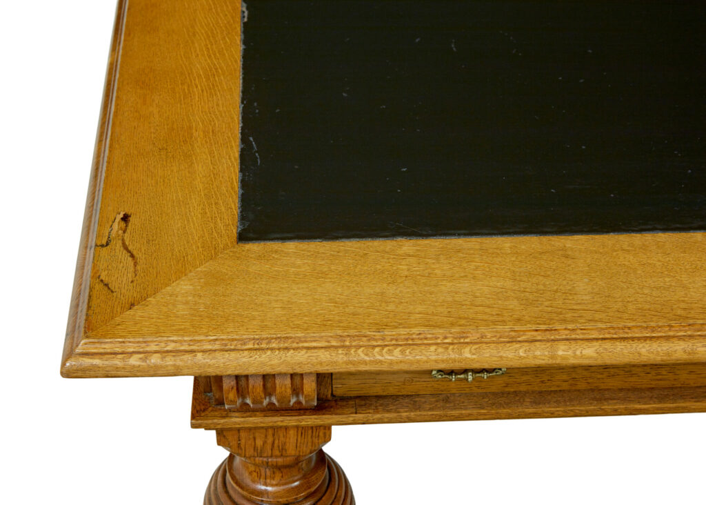 Large 19th Century Carved Oak Library Table — image 4