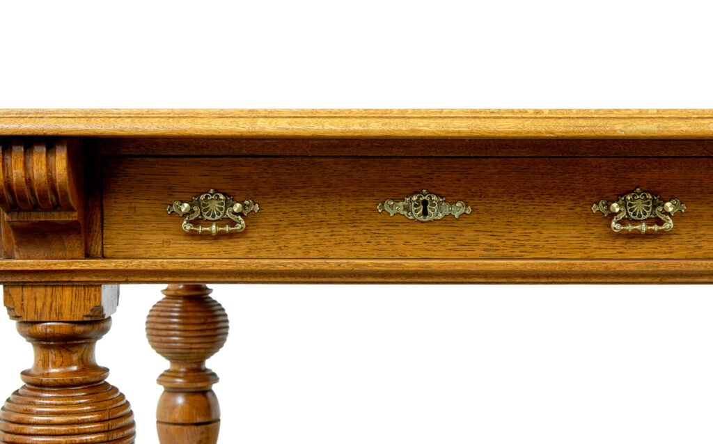 Large 19th Century Carved Oak Library Table — image 2