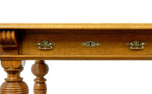 Large 19th Century Carved Oak Library Table — thumbnail 2