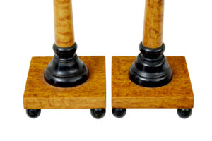 Pair of Swedish 19th Century Karl Johan Masur Birch Candlesticks — thumbnail 5